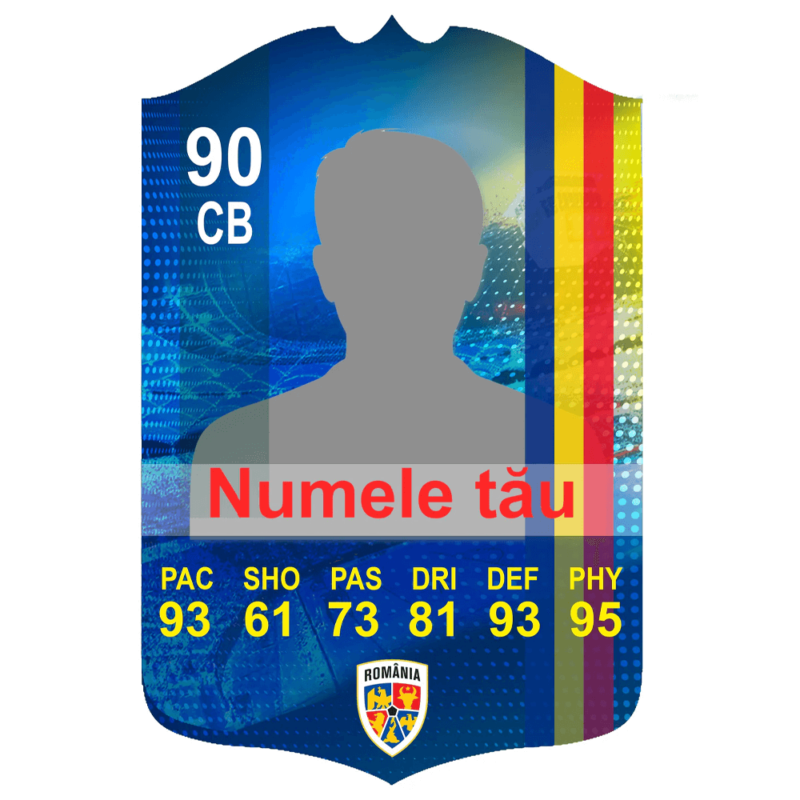 Card FIFA Personalizat EXCLUSIV ROMANIA UNIC din Plexiglass 27x19 cm